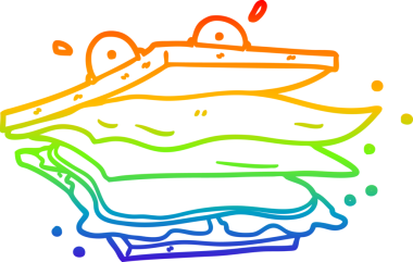 bir insan tarafından çizilmiş bir sandviç çizgi karakteri çizimi