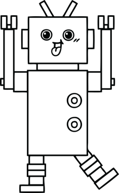 Bir insan tarafından çizilmiş robot çizimi