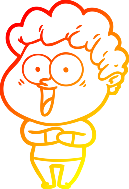 Bir insan tarafından çizilmiş mutlu bir adamın çizgi çizimi.