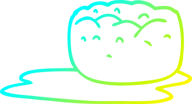 Yorkshire pudingi ve bir insan tarafından çizilmiş sosun soğuk gradyan çizimi.