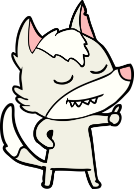 Bir insan tarafından çizilmiş dost canlısı bir kurt.