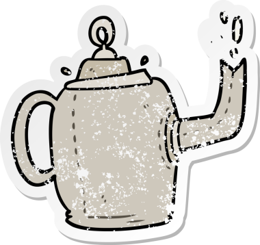 Bir insan tarafından çizilmiş eski bir karikatür çıkartması.