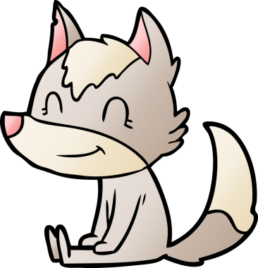 Bir insan tarafından çizilmiş dost canlısı bir kurt.