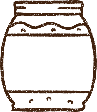 Bir insan tarafından çizilmiş reçel kavanozu kömürü.