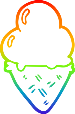 gökkuşağı gradyanı çizimi bir insan tarafından çizilmiş dondurma çizgi filmi