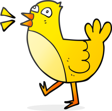 Bir insan tarafından çizilmiş serbest çizgi film kuşu.