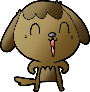 Bir insan tarafından çizilmiş şirin bir çizgi film köpeği.