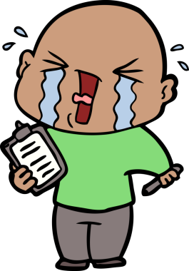 Bir insan tarafından çizilmiş karikatür ağlayan adam.