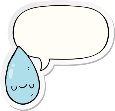 bir insan tarafından çizilmiş baloncuk çıkartmalı tatlı yağmur damlası.