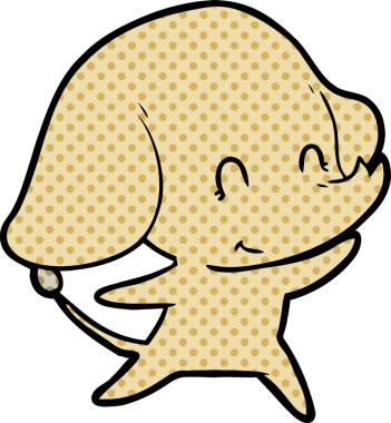 Bir insan tarafından çizilmiş şirin bir fil.