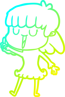 Bir insan tarafından çizilmiş bir karikatür kadın çizimi.