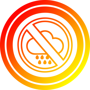 Bir insan tarafından çizilmiş sıcak eğimli kötü hava dairesel simgesi yok