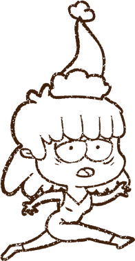 Bir insan tarafından çizilen Noel Kadını Kömür Çizimi