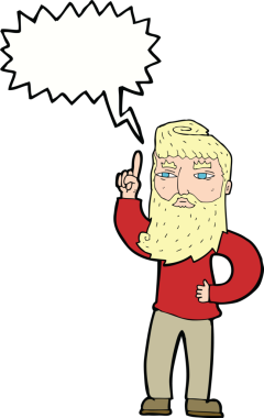 Bir insan tarafından çizilmiş konuşma baloncuğu fikri olan bir çizgi film adamı.