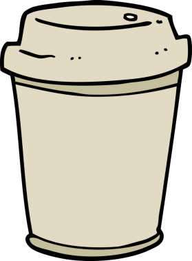 Bir insan tarafından çizilmiş kahve fincanı.