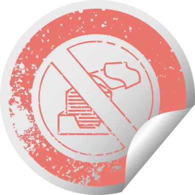 Bir insan tarafından çizilmiş kağıtsız ofis sembolünün çizilmiş dairesel kabuk soyma etiketi.