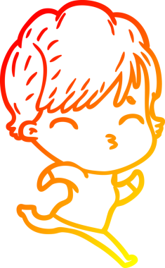 Bir insan tarafından çizilmiş bir karikatür kadın çizimi.