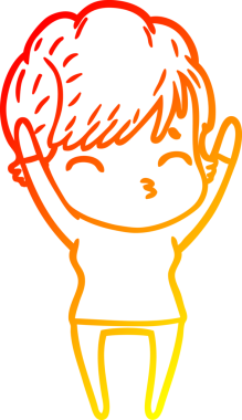 Bir insan tarafından çizilmiş bir karikatür kadın çizimi.