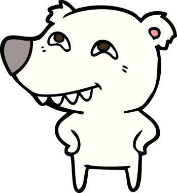 Bir insan tarafından çizilmiş kutup ayısı karikatürü