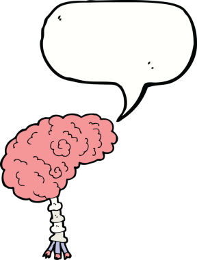 bir insan tarafından çizilmiş konuşma baloncuklu çizgi film beyni