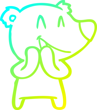 Bir insan tarafından çizilmiş gülen ayı çizgi filmi.