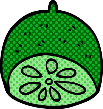 Bir insan tarafından çizilmiş karalama kireç meyvesi.