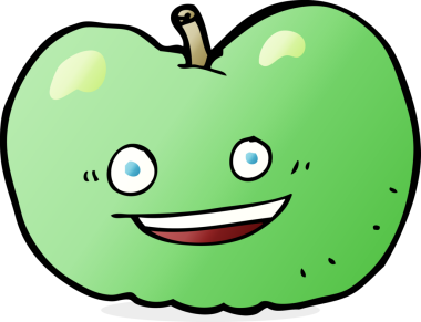 bir insan tarafından çizilmiş elma karikatürü