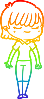 gökkuşağı gradyan çizimi bir insan tarafından çizilmiş bir karikatür kadın