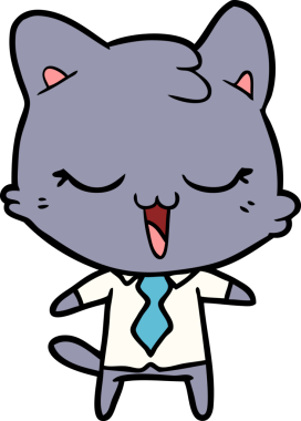 Bir insan tarafından çizilmiş çizgi film kedisi.