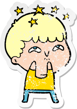 Bir çizgi filmin sıkıntılı çıkartması Bir insan tarafından çizilmiş hayret verici bir çocuk