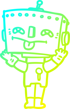 Bir insan tarafından çizilmiş soğuk gradyan robot çizimi