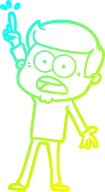 Bir insan tarafından çizilen bir karikatürün soğuk gradyan çizimi.