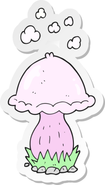 Bir insan tarafından çizilmiş bir mantar yapıştırması.