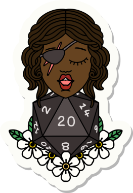 Bir insan tarafından çizilmiş 20 zarlı düzenbaz insan etiketi.