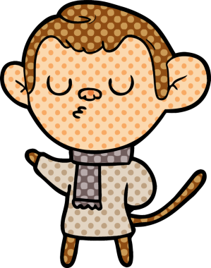 Bir insan tarafından çizilmiş çizgi maymun.