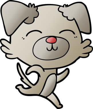 Bir insan tarafından çizilmiş çizgi film köpeği.