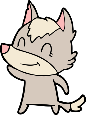 Bir insan tarafından çizilmiş dost canlısı bir kurt.