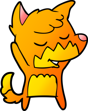 Bir insan tarafından çizilmiş dost canlısı çizgi film tilkisi