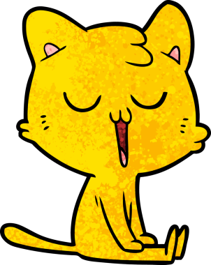 Bir insan tarafından çizilmiş çizgi film kedisi.