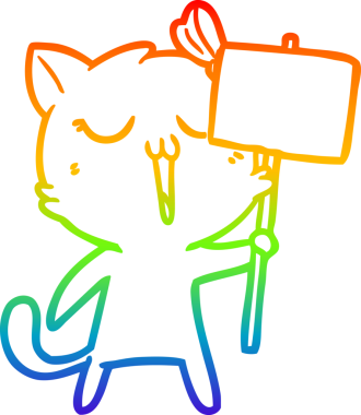 gökkuşağı gradyanı çizimi bir insan tarafından çizilmiş çizgi film kedisi