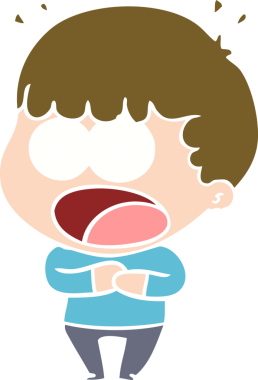 Düz renkli çizgi film bir insan tarafından çizilmiş.