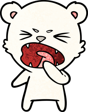 Bir insan tarafından çizilmiş kızgın kutup ayısı çizgi filmi.