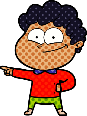 Bir insan tarafından çizilmiş mutlu bir adam.