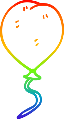 gökkuşağı gradyan çizgi çizimi bir insan tarafından çizilmiş bir balon