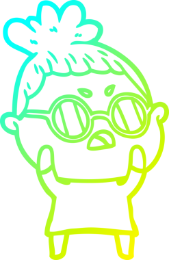 Bir insan tarafından çizilmiş bir çizgi filmin soğuk gradyan çizimi.