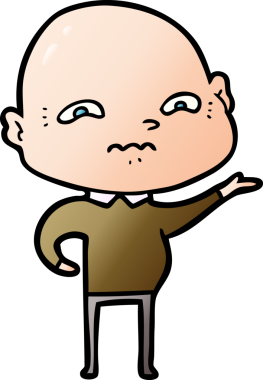 bir insan tarafından çizilmiş sinirli bir adam.