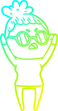 Bir insan tarafından çizilmiş bir çizgi filmin soğuk gradyan çizimi.