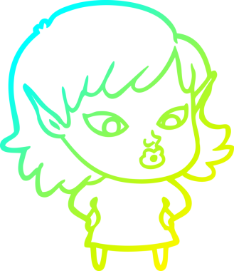 Bir insan tarafından çizilmiş güzel bir elf kızı çizimi.