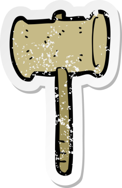 Bir insan tarafından çizilmiş bir tokmağın gerilemiş yapıştırması.