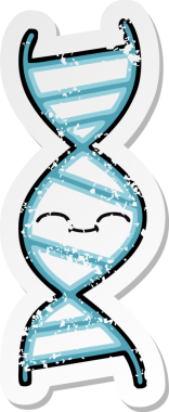 Bir insan tarafından çizilmiş şirin bir DNA ipliğinin sıkıntılı çıkartması.